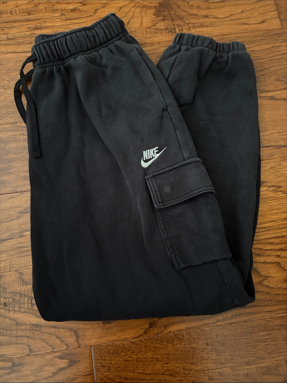 Nike Black Womens Cargo Sweatpants with Logo